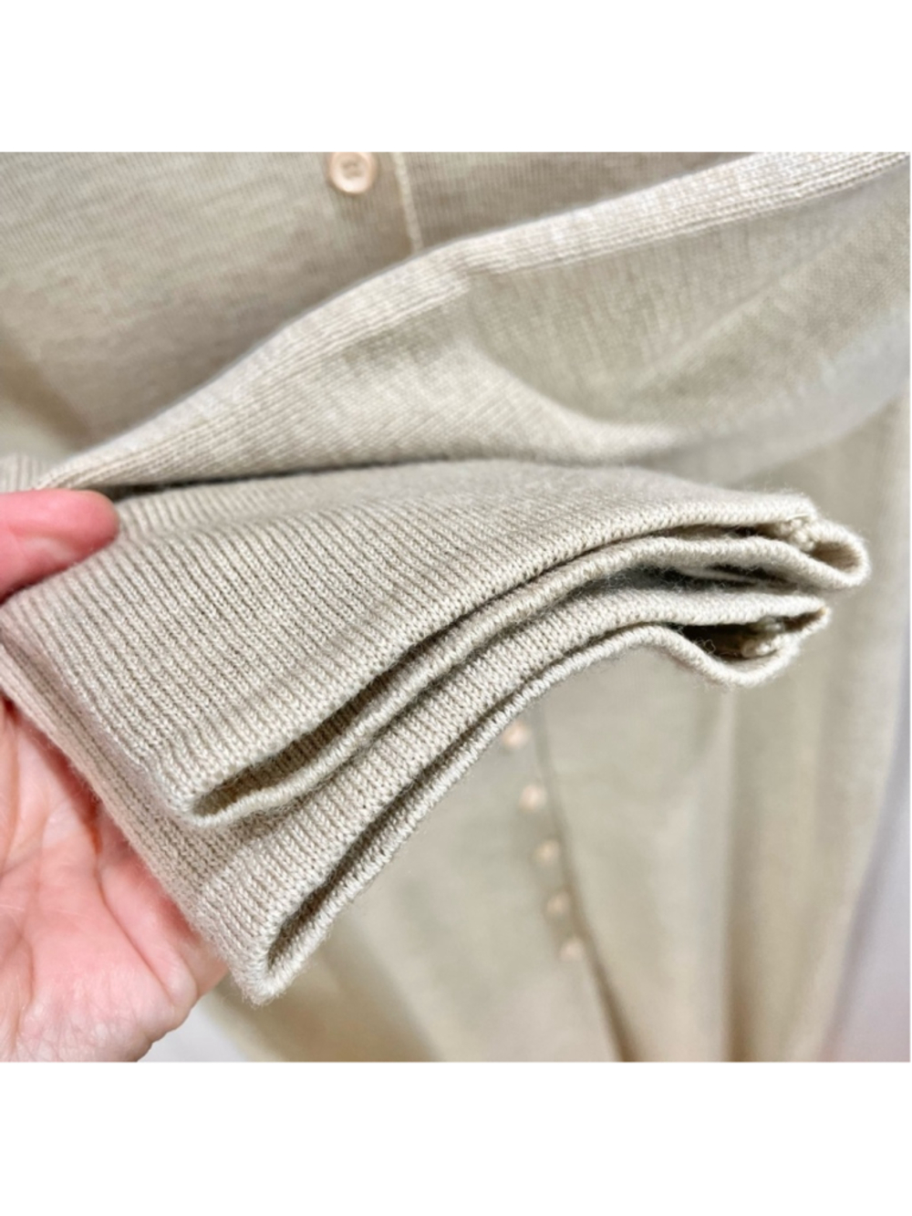 Vintage Tan Button Front Maxi Sweater Dress Size L - Picture 4 of 5